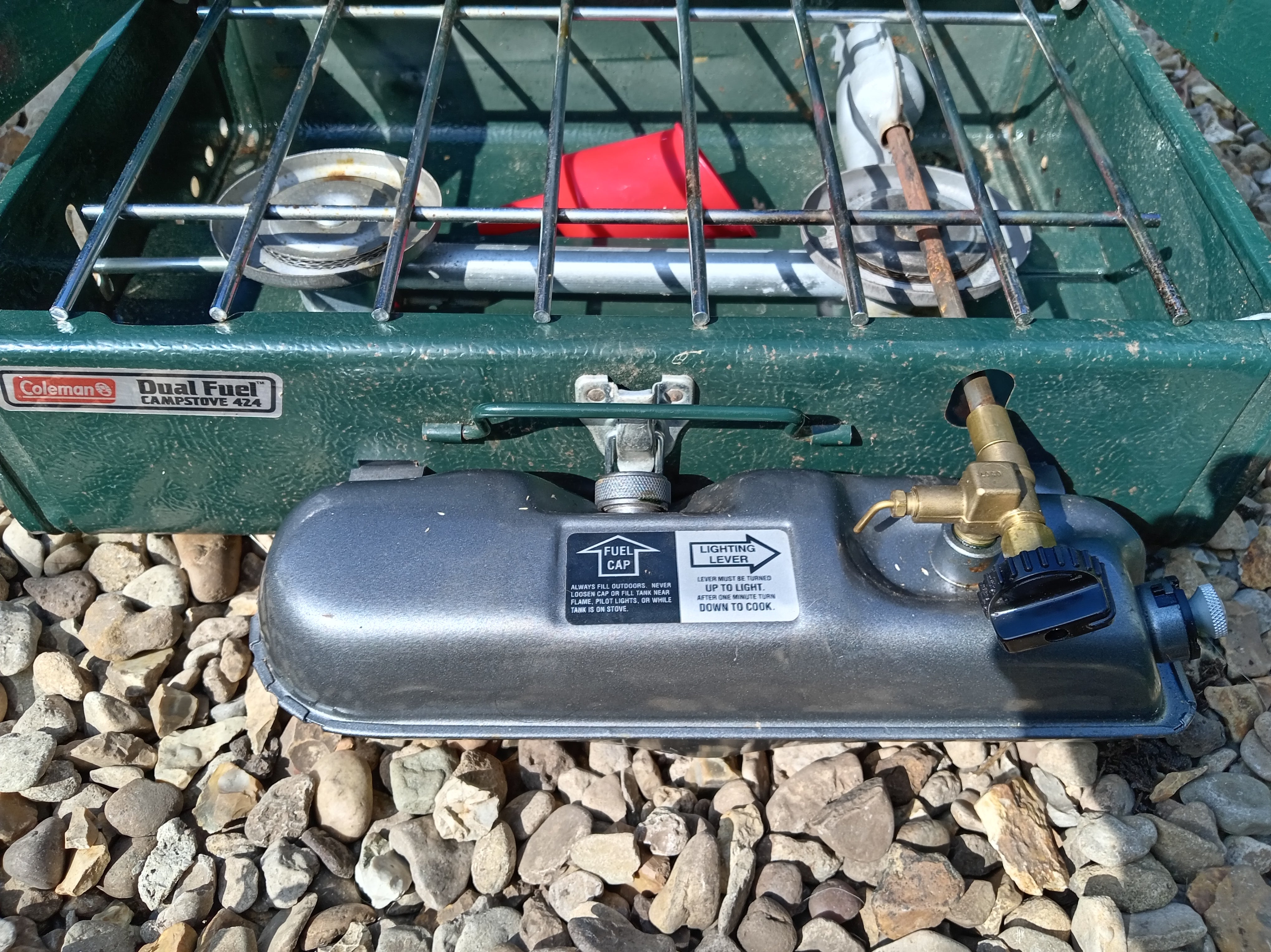 Coleman Dual Fuel 2 Burner Stove Old School Carp Fishing Camping Cooker