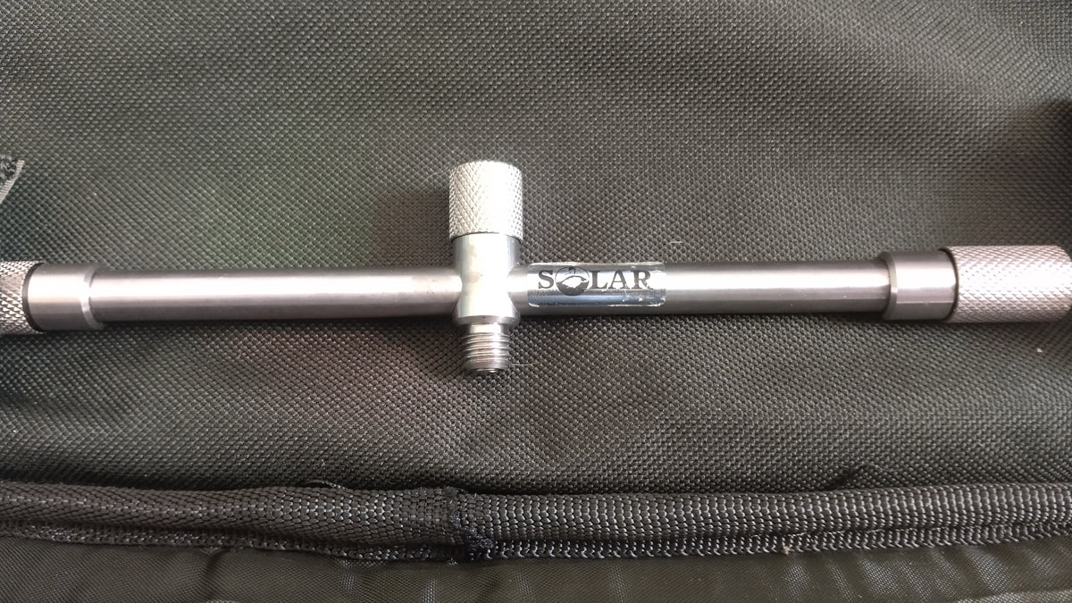 Stainless Steel Carp Fishing Bankware Set – Solar 3-Rod Buzz Bars, Bank Sticks & Nash Bag