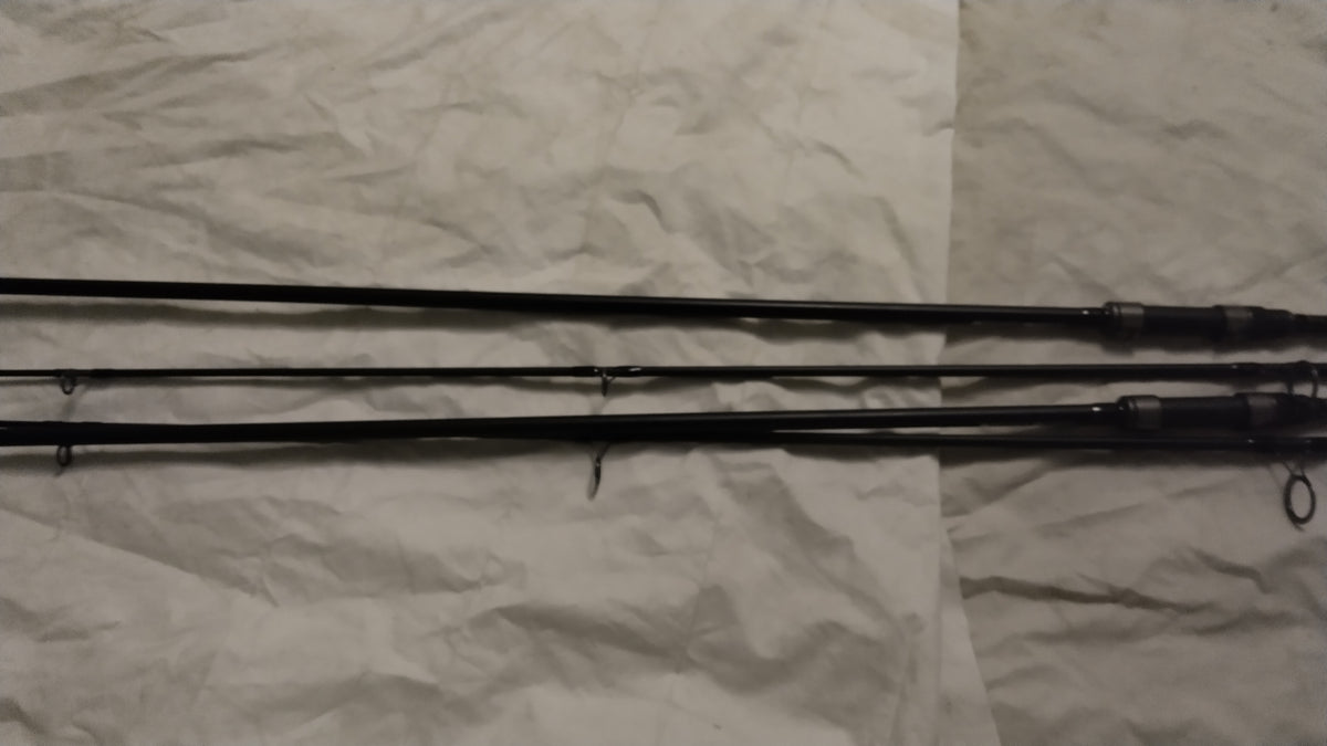 Pair Fox Warrior 12ft 3lb TC Carp Fishing Rods 2 Rod Set Carp Rods Superb