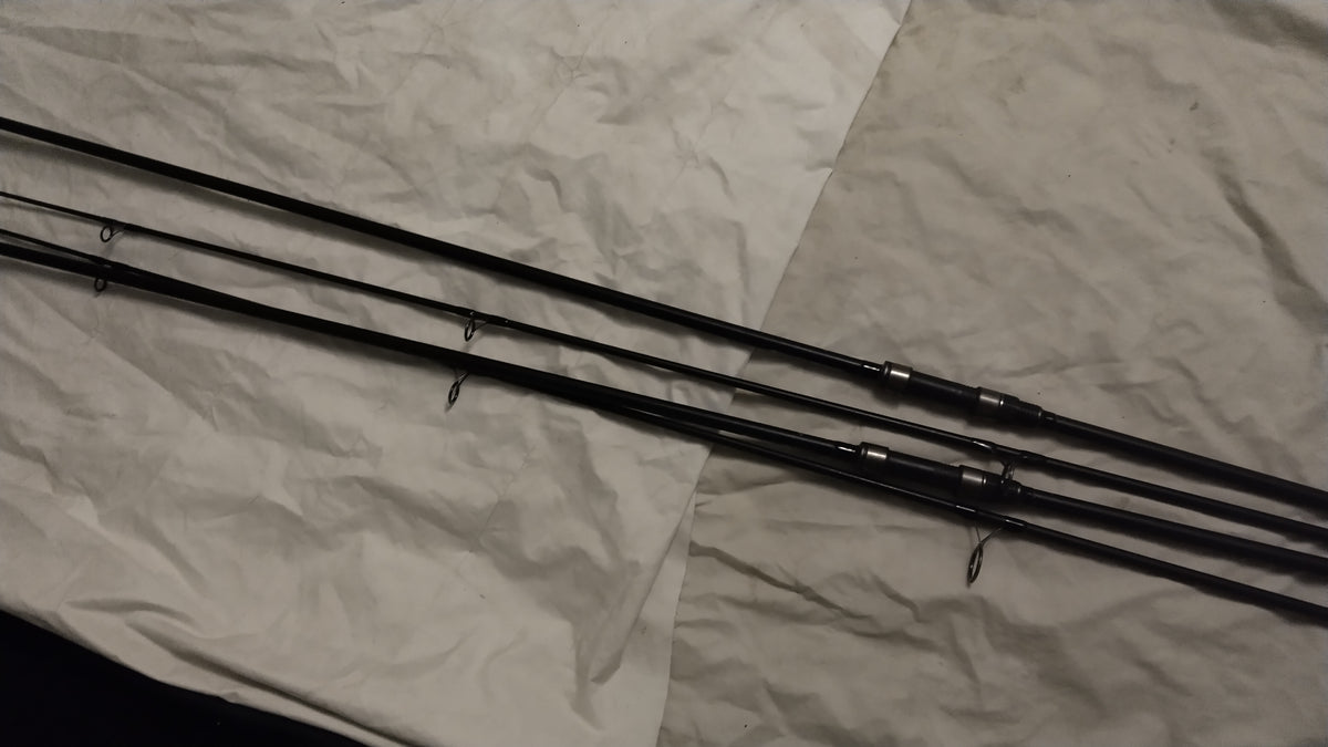 Pair Fox Warrior 12ft 3lb TC Carp Fishing Rods 2 Rod Set Carp Rods Superb