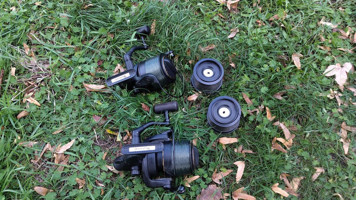 Pair Wychwood Riot 65S Big Pit Carp Reels with Spare Spools – VGC