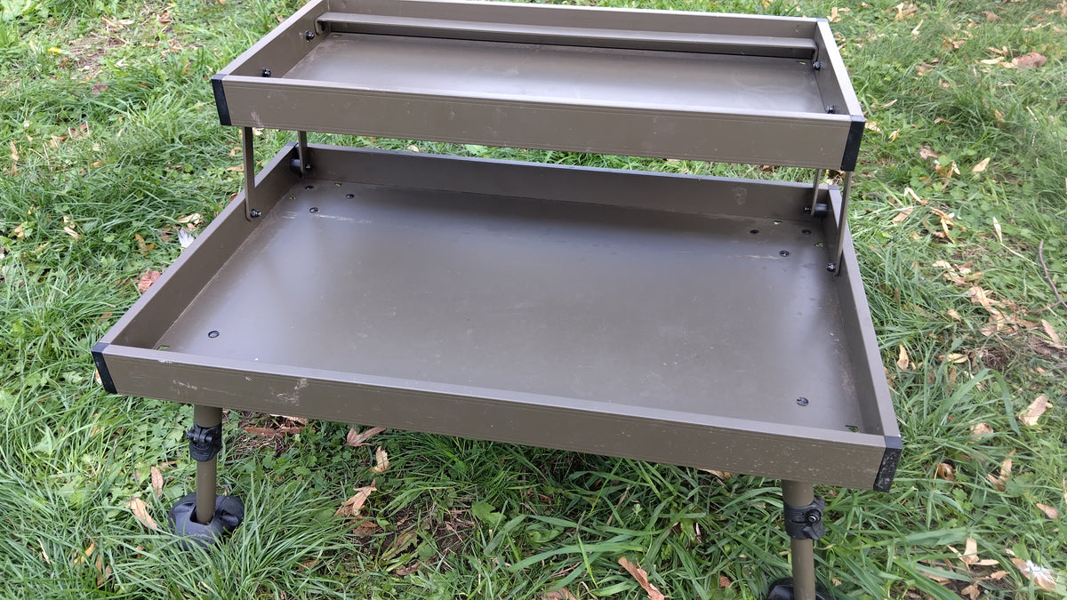 Avid Carp Double Decker Bivvy Table 2 Tier Adjustable Legs – Very Good Used
