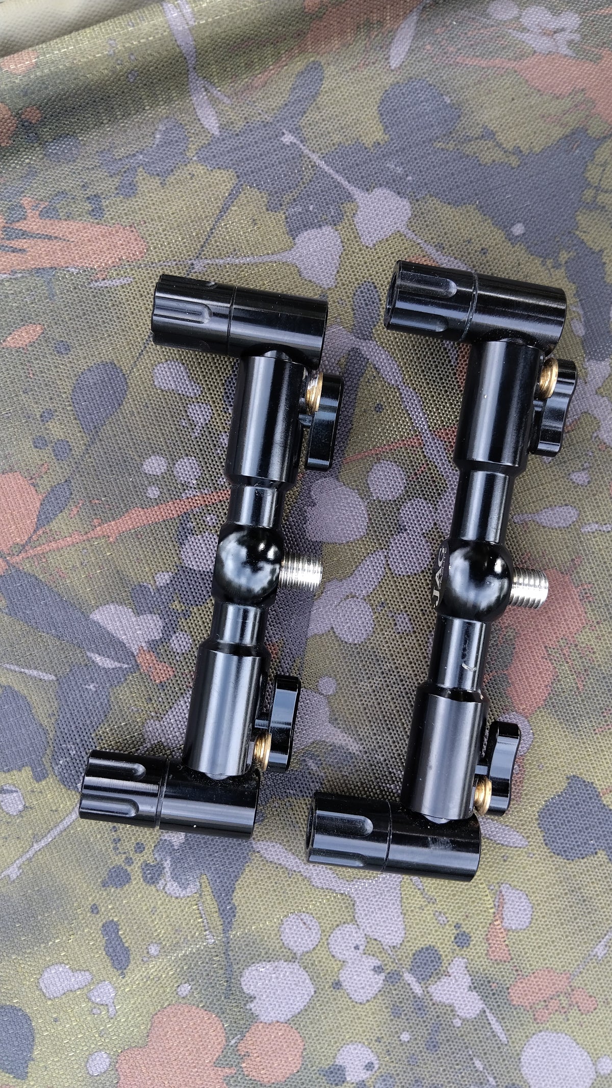 JAG Black 2 Rod Buzz Bars Pair 5in & 5.5in Carp Fishing Used