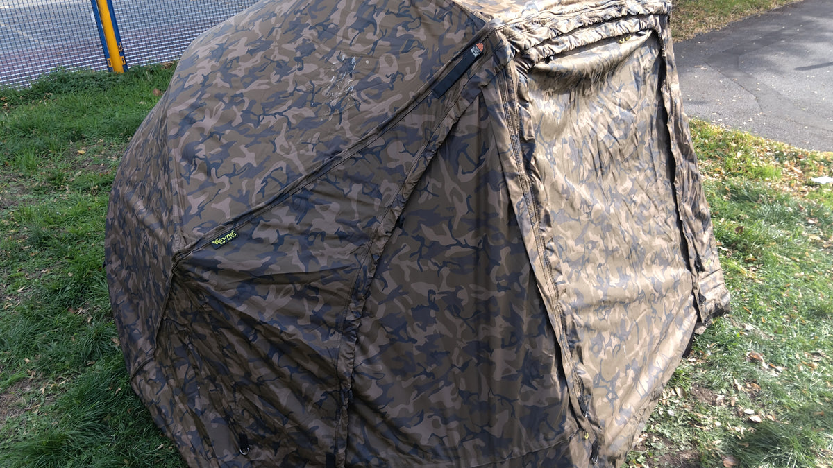 Fox Ultra 60 Camo Brolly System Carp Fishing Shelter Zip-On Front