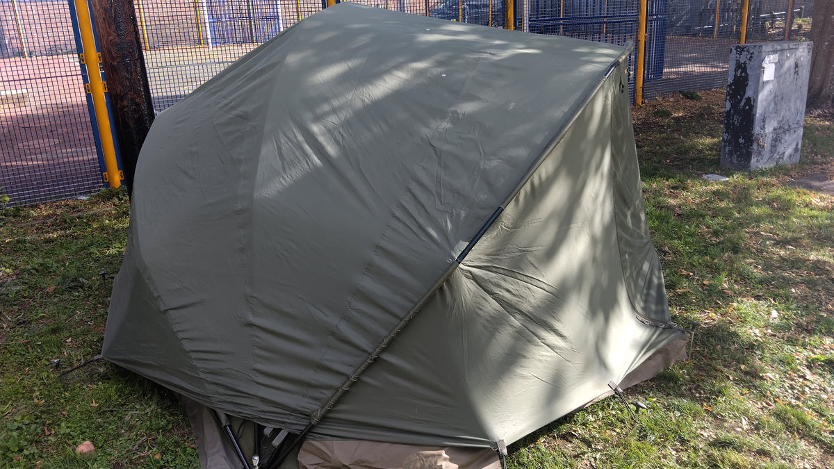 Trakker Armadillo 2 Man Carp Fishing Bivvy + Winter Overwrap Groundsheet & Pegs