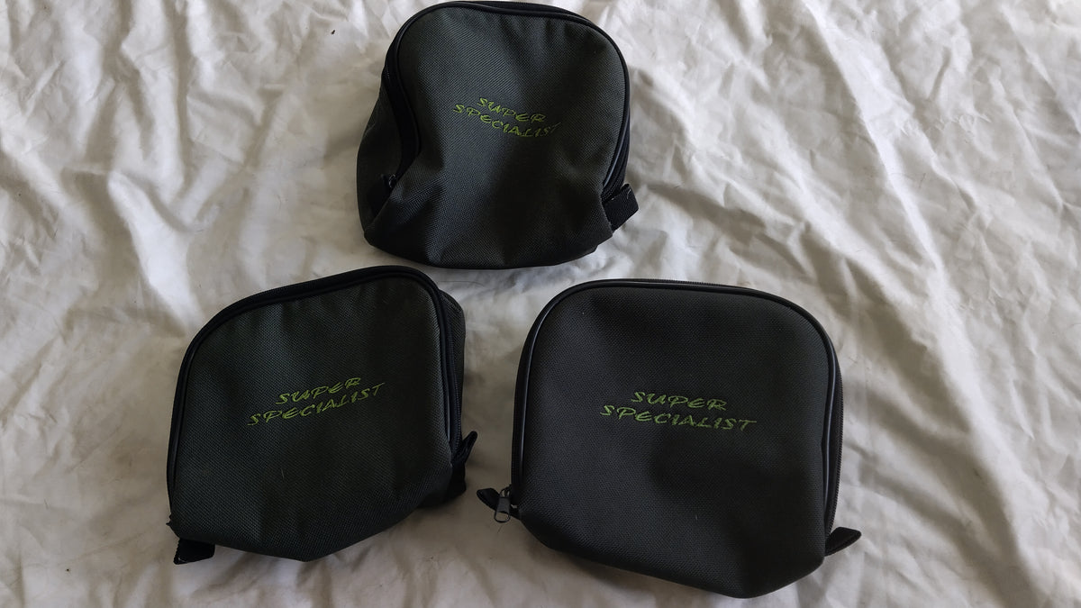 Set of 3 Drennan Super Specialist Fishing Reel Pouches – Excellent Used Condition