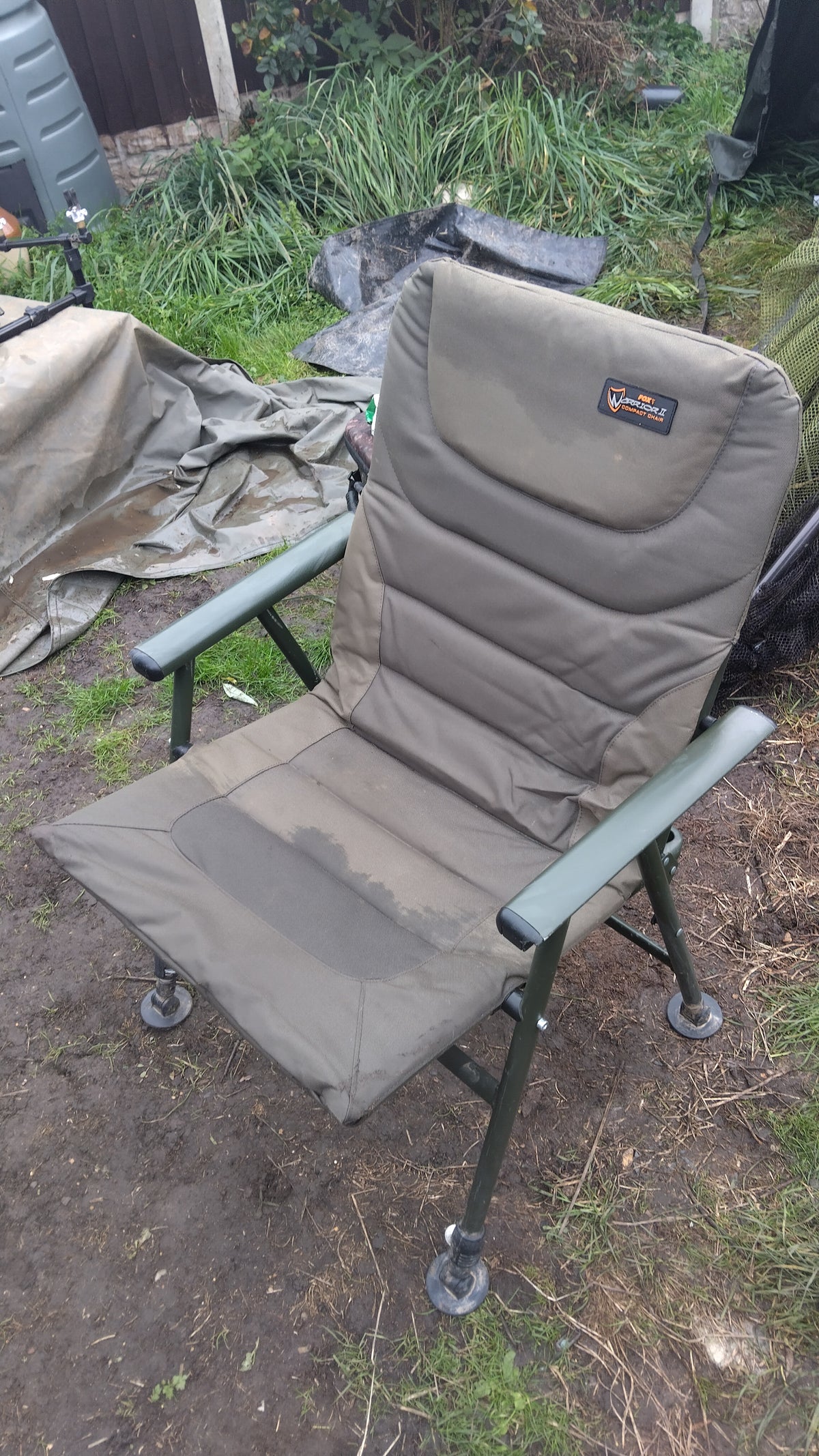 Fox Warrior Compact Carp Fishing Chair Lightweight Bankside Seat Good Used