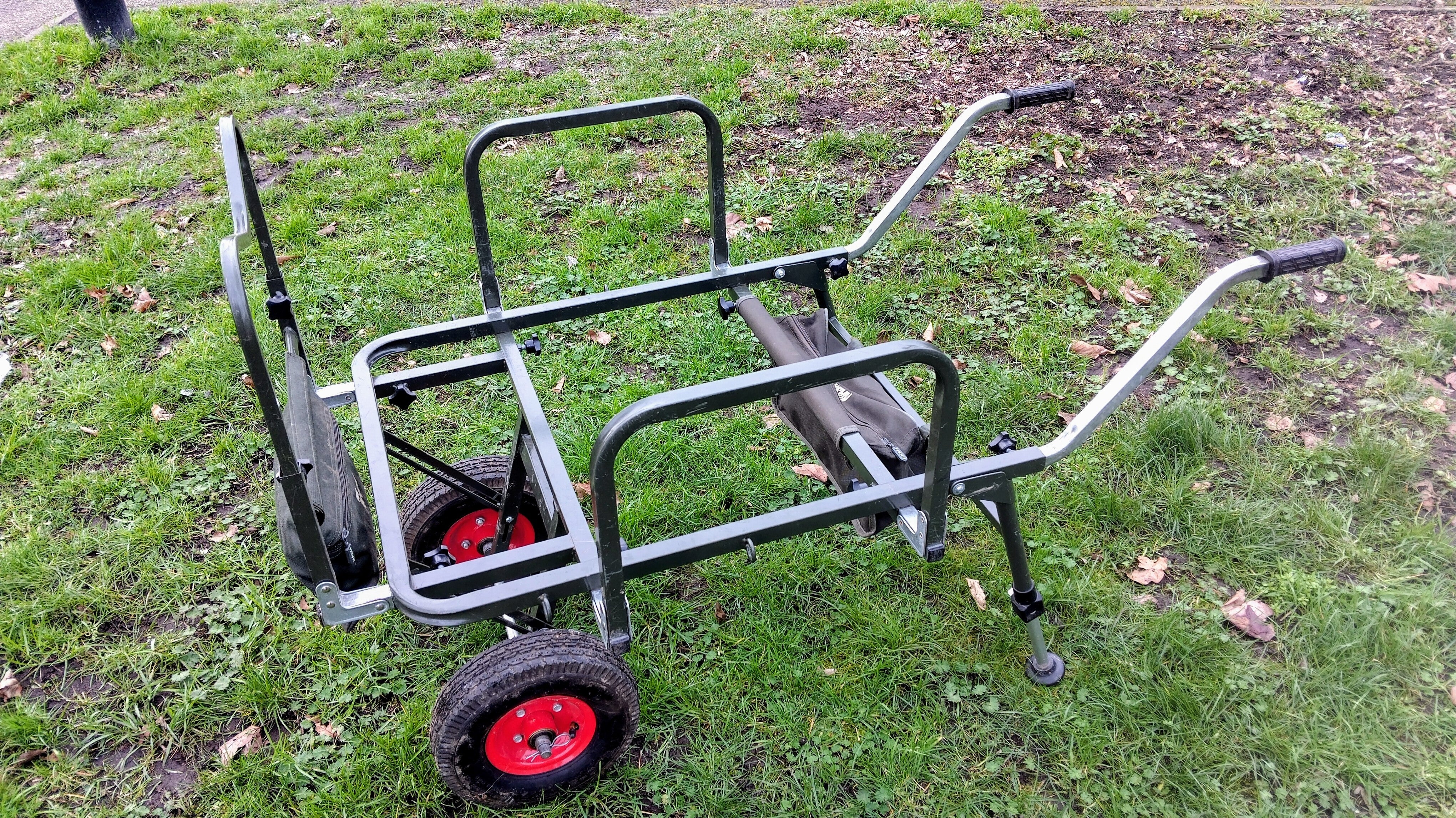 Nash Nomad Carp Fishing Barrow with Front & Read Bags | Robust Tackle Transport