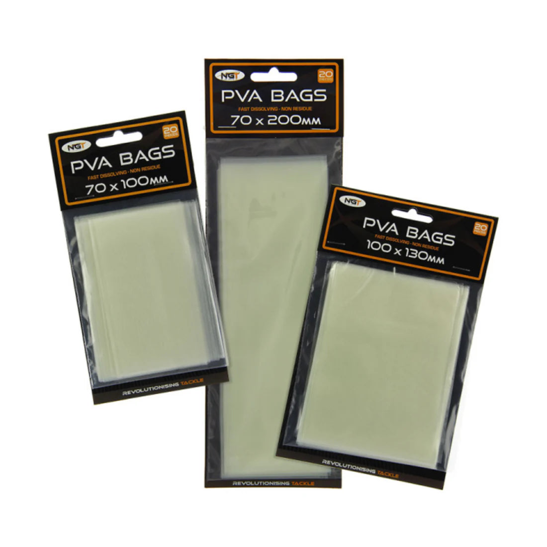 NGT Carp Fishing PVA Solid Bag Range (20 Per Pack)