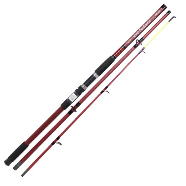 WSB Stiffi Beachcaster 12ft 3pc Sea Fishing Rod 4-8oz Casting Weight Red/Black