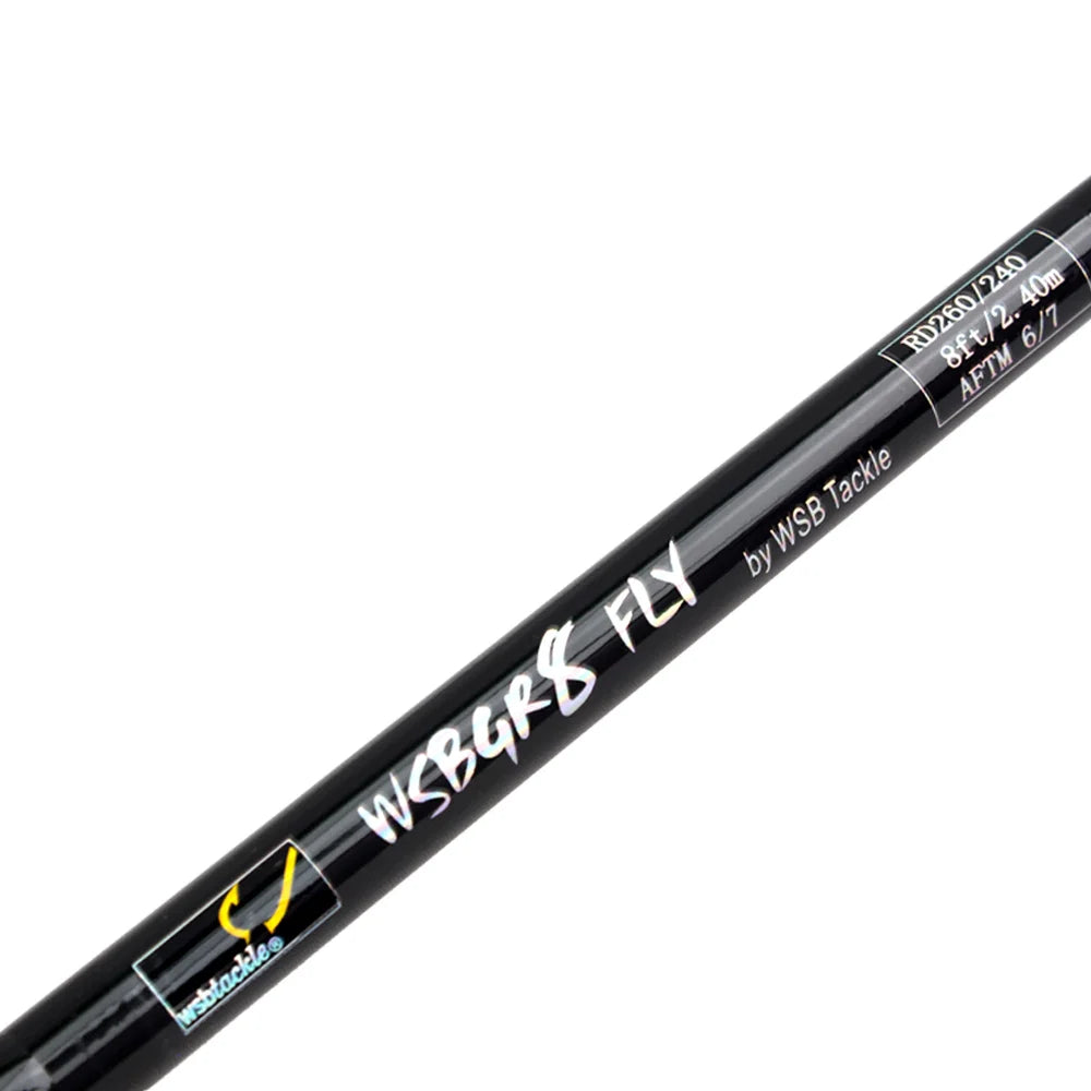 8ft 2 Piece Fly Fishing Rod 6/7 Weight Glass Composite Reel Seat Duplon Grip