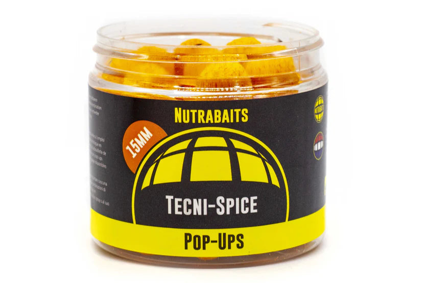 Nutrabaits Tecni-Spice 18mm Pop Ups - High Buoyancy Spicy Carp Fishing Hookbaits