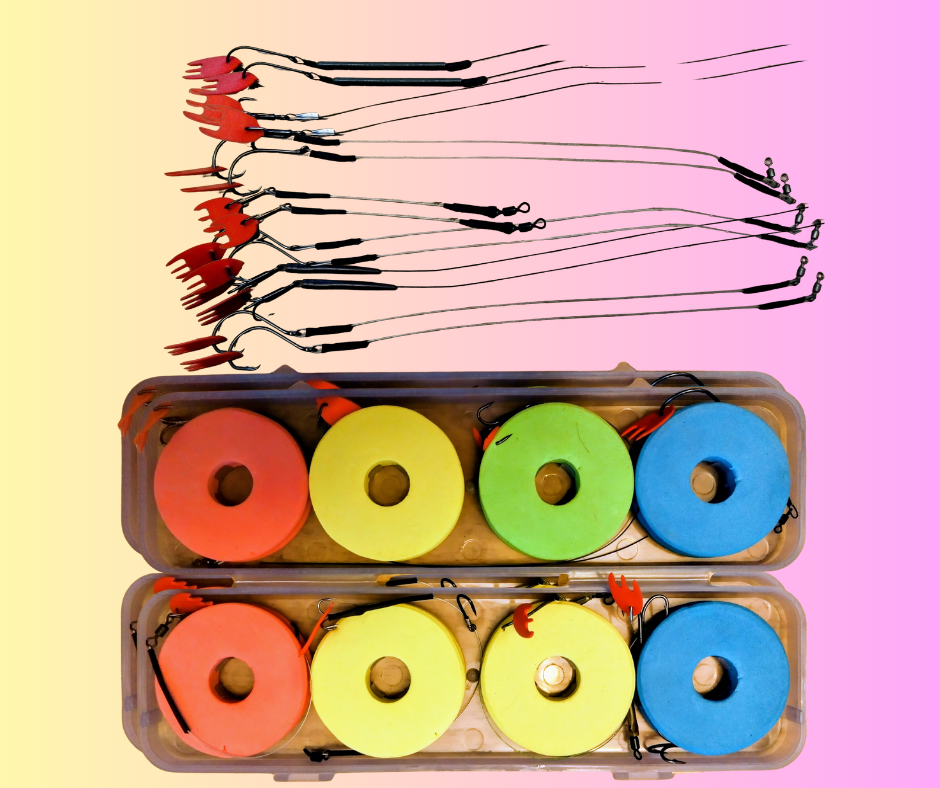 Pike Fishing Single Treble, Snap Tackle & Circle Hook Rigs 8-Pack Inc Winders