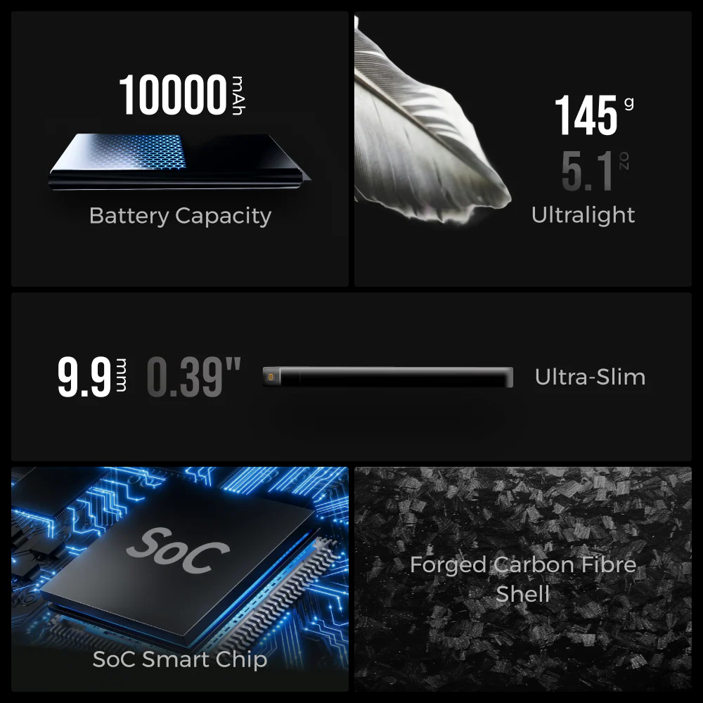 Flextail Zero Power Bank 10000mAh Portable Camping Fishing Charger
