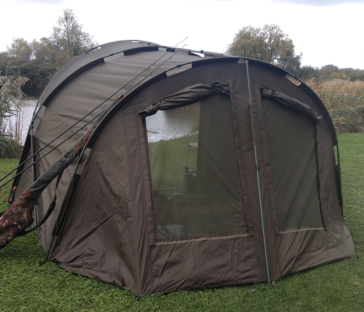 NGT Profiler XL 2 Man Carp Fishing Bivvy 1.8m High with Porch Hood Barely Used