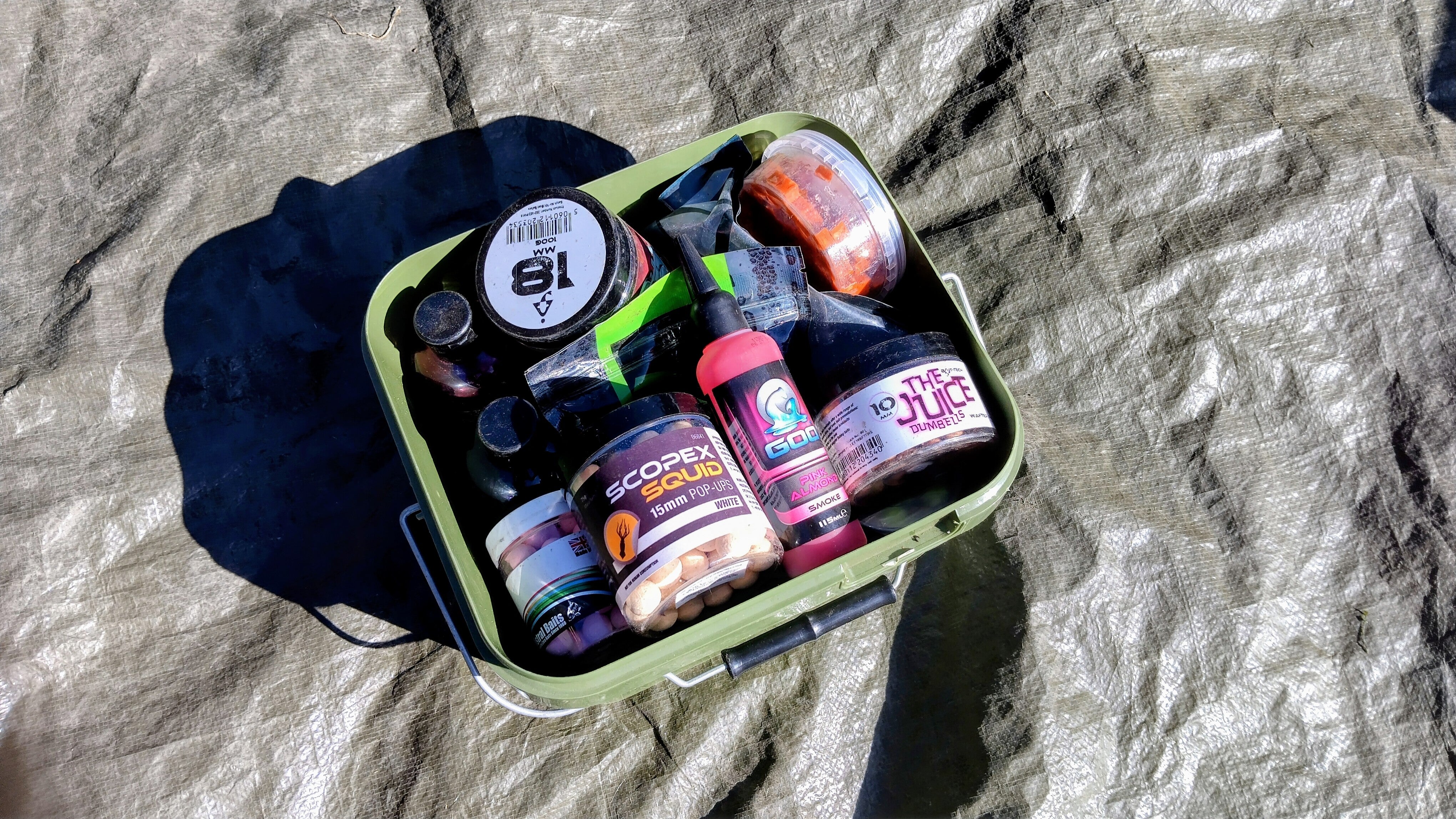 Job Lot Carp Specimen Fishing Baits - Mixed Brands, Pop-Ups, Liquids, Bucket