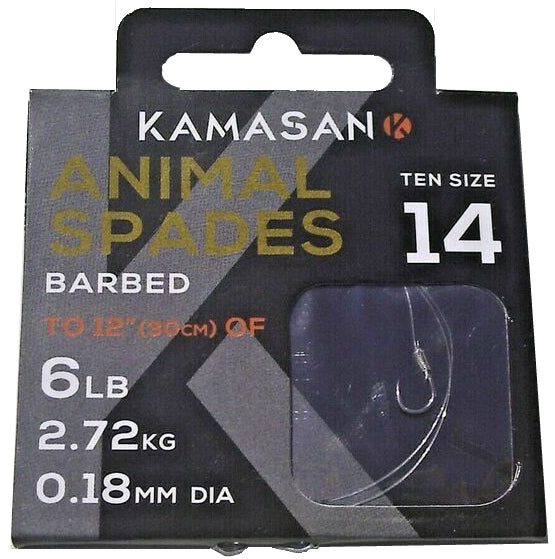 Kamasan Animal Hooks to Nylon - Coarse Fishing Barbed Hooks