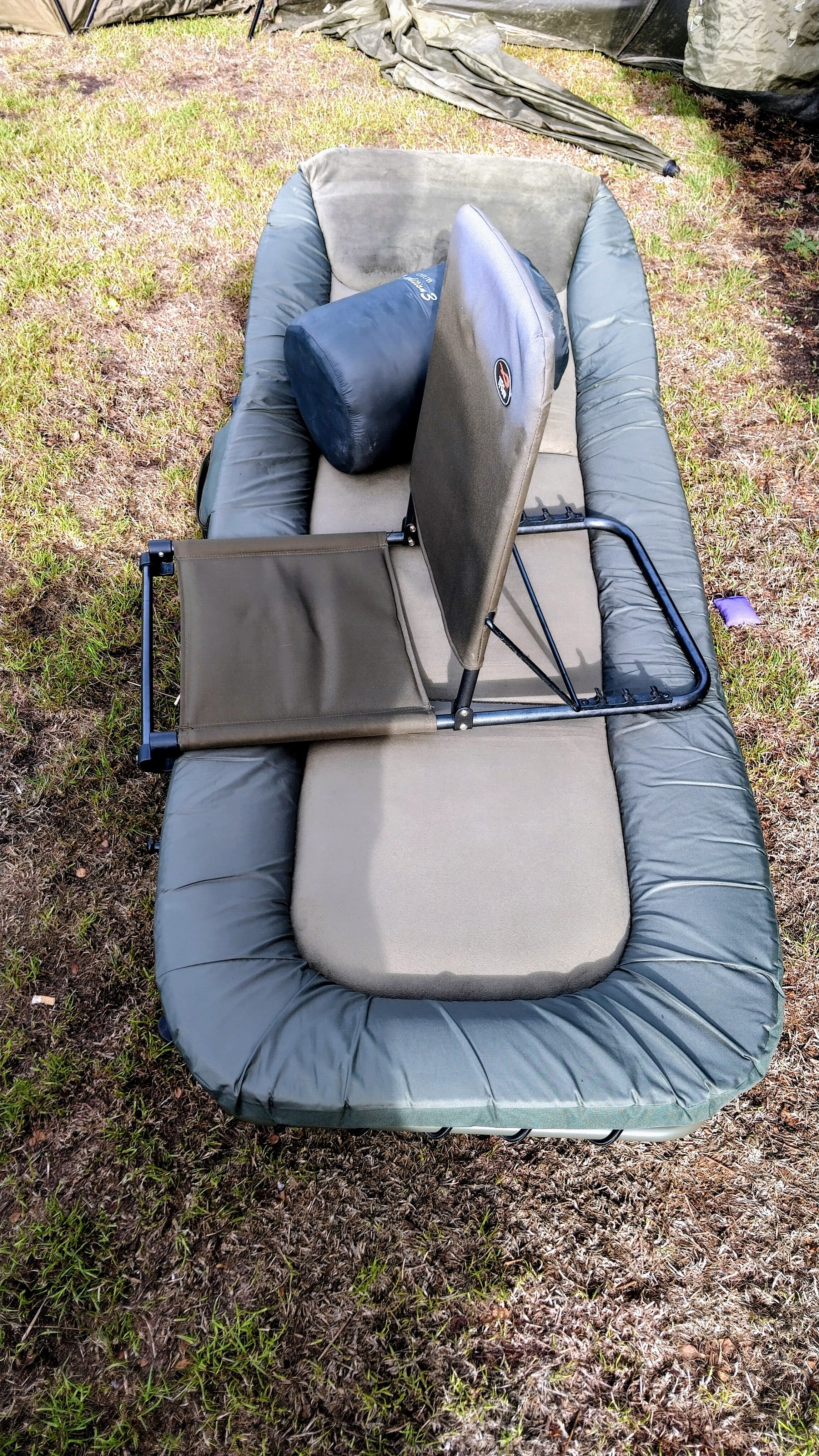 Used 8 Leg Carp Bedchair Chub Expedition Sleeping Bag TFG Bed Buddy Bundle