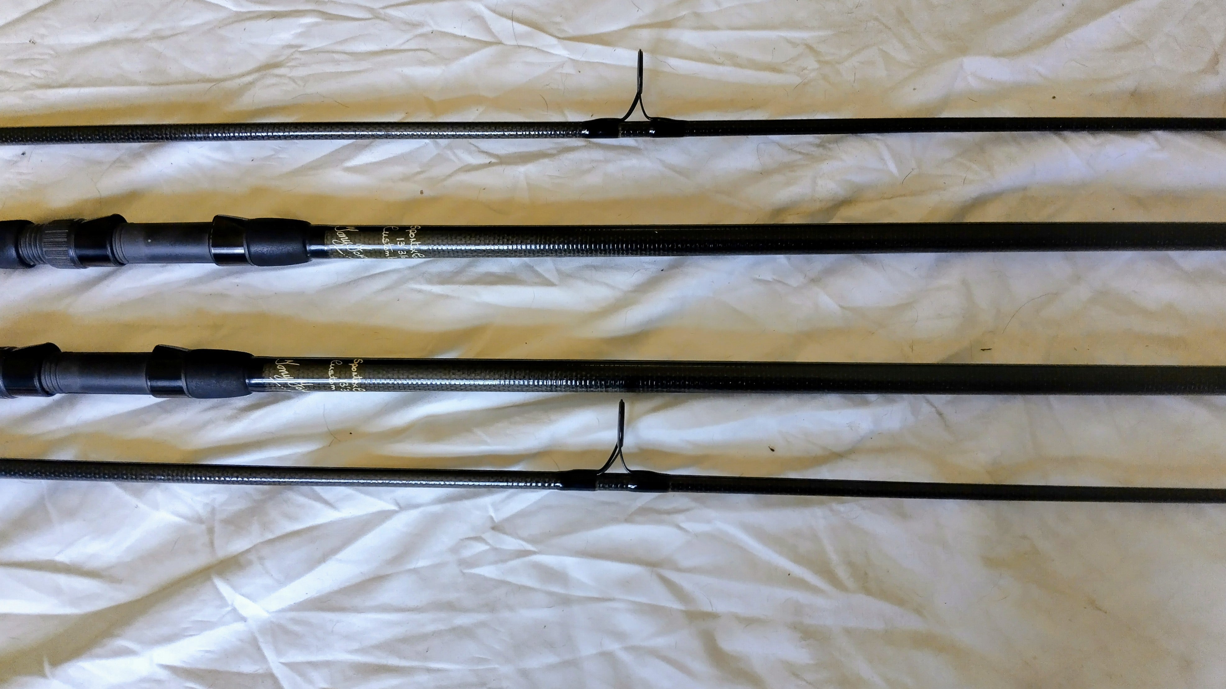PAIR Vintage Sportex Carbon Kevlar 13ft 3lb Carp Rods Tony Fordham Traditional Fishing