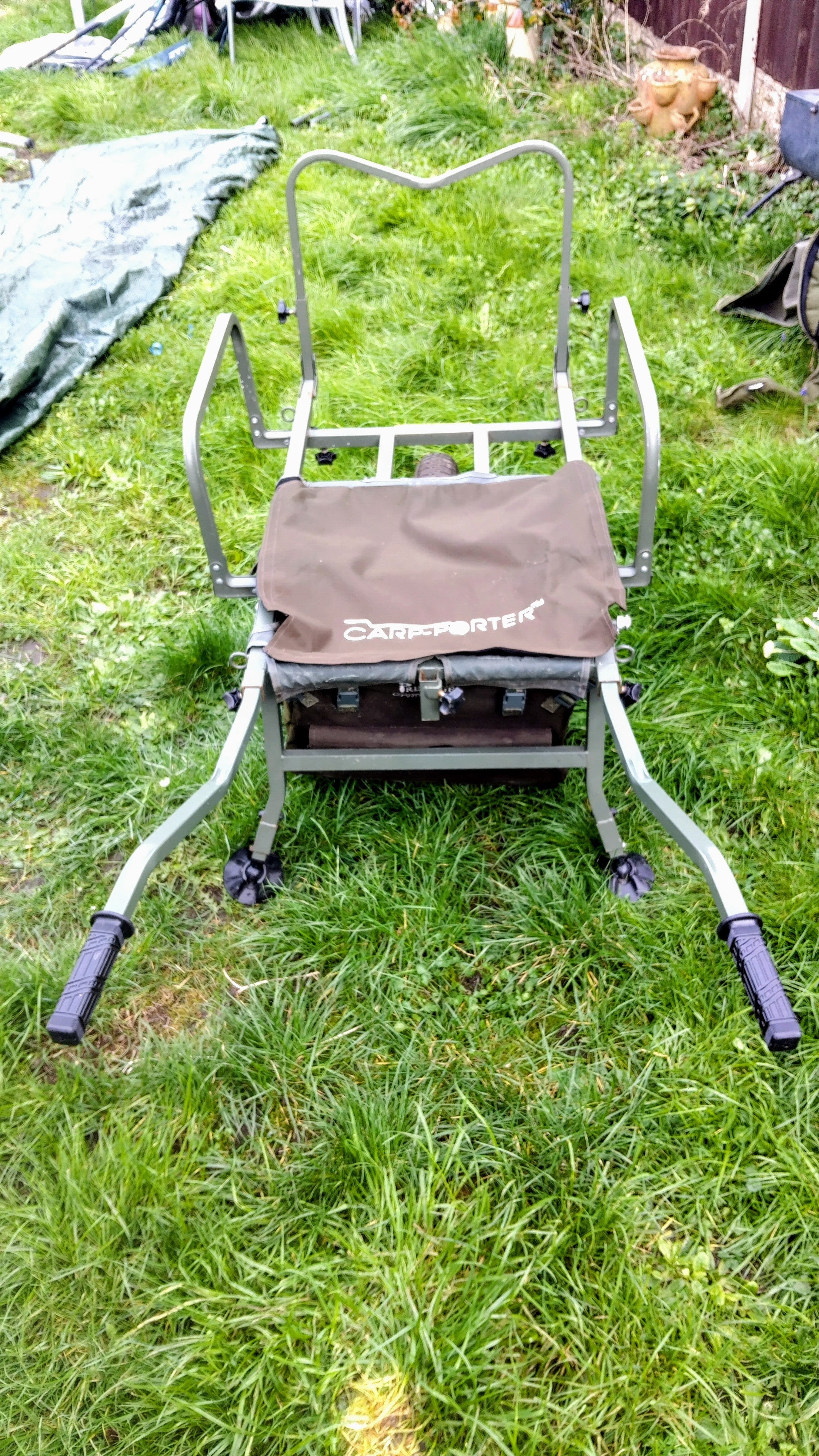 Carp Porter Fishing Barrow - Used Condition - Original Green - Reliable Carp Transport
