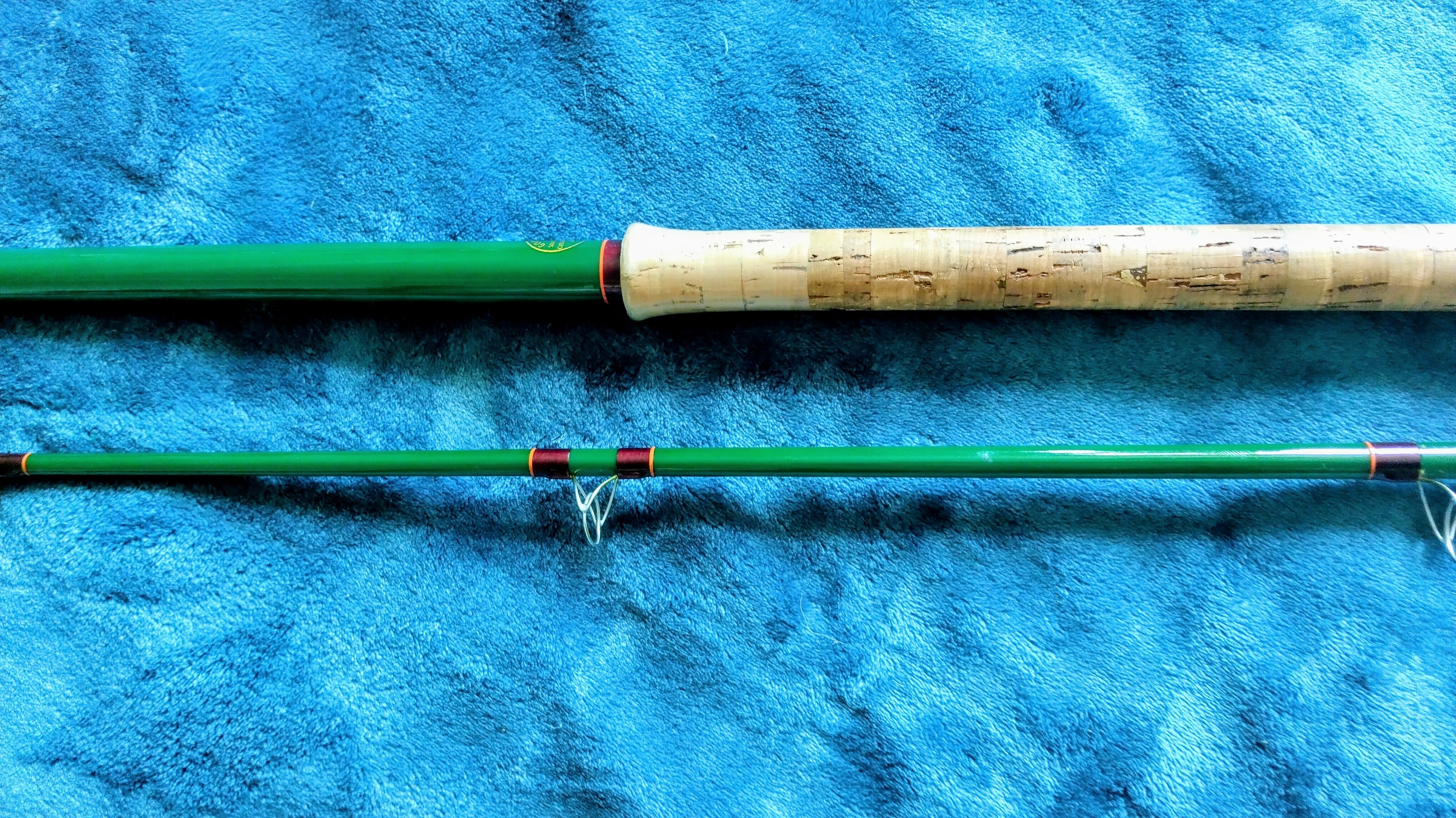 Vintage Going Bros 11ft Green Glass Fishing Rod - Hand Built - Superb Condition