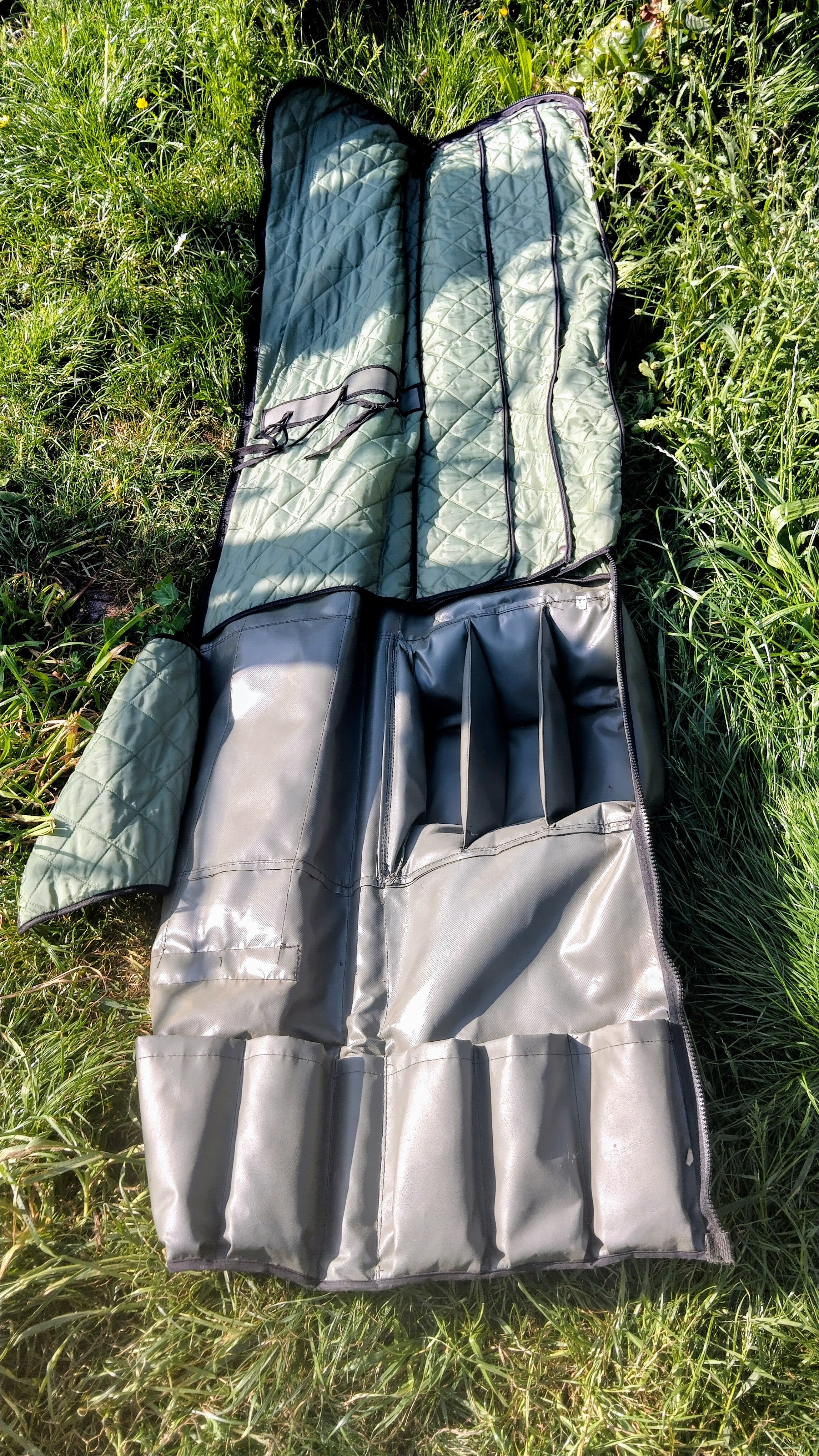 Vintage Rod Hutchinson Carp Fishing 6 Rod Holdall Original Luggage Olive Green