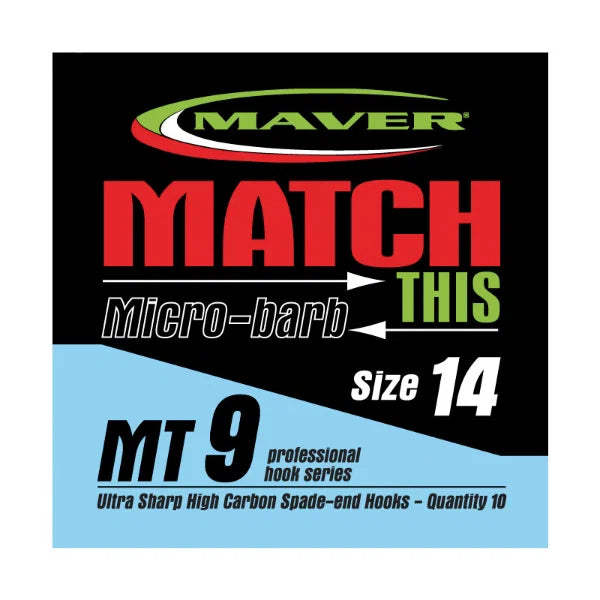 Maver Match This Series 9 Hooks Spade End Micro Barbed Carp Caster Match Fishing