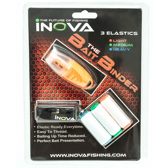 Inova Bait Binder Kit | Ergonomic Fishing Bait Elastic Dispenser + 3 Spools