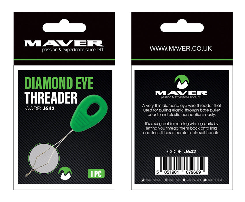 Maver Diamond Eye Wire Threader | Pole Elastic Puller Bead & Rig Component Tool