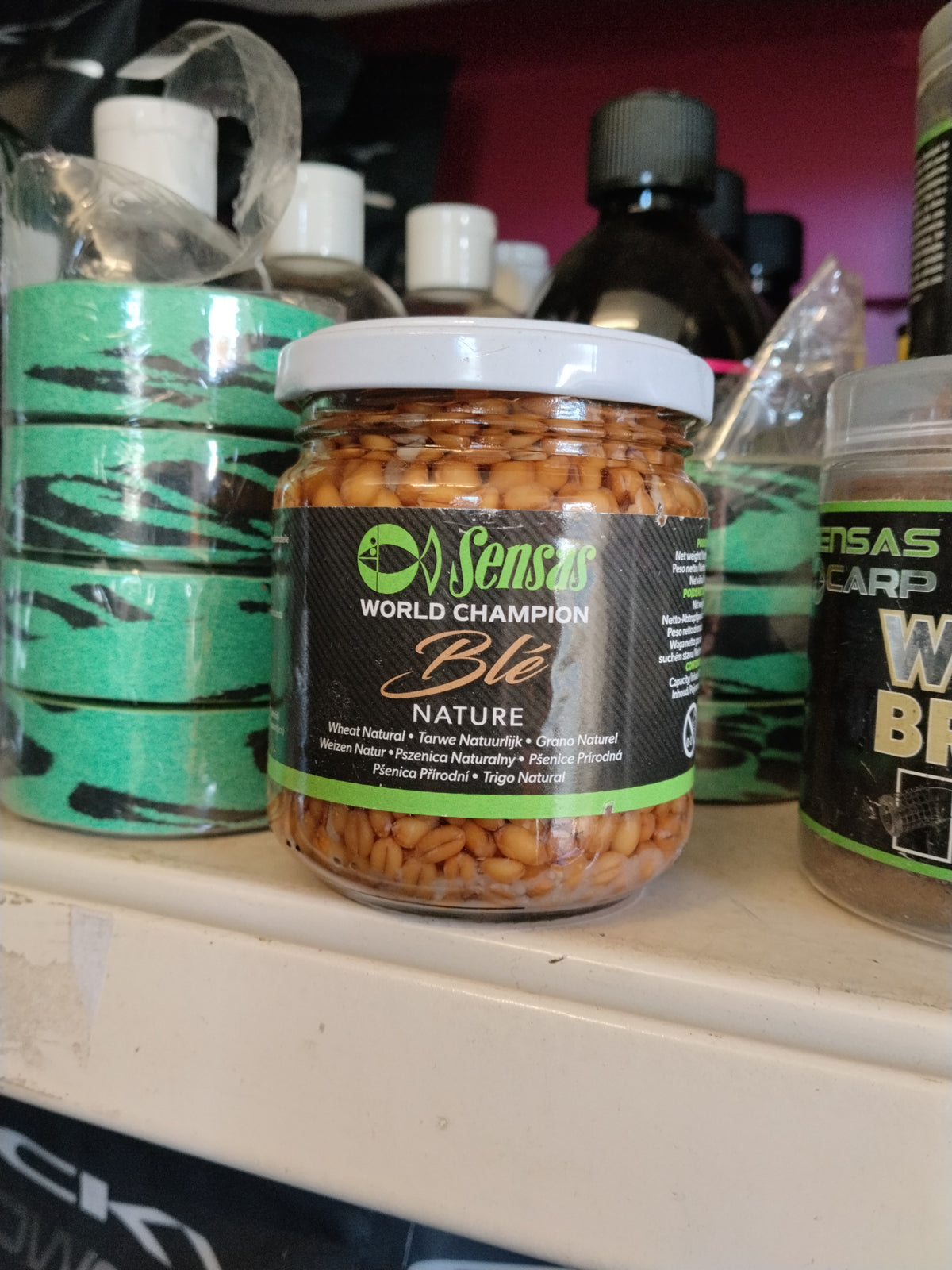 Sensas Cooked Particles - Hemp, Sweetcorn, Wheat - 212ml Jars