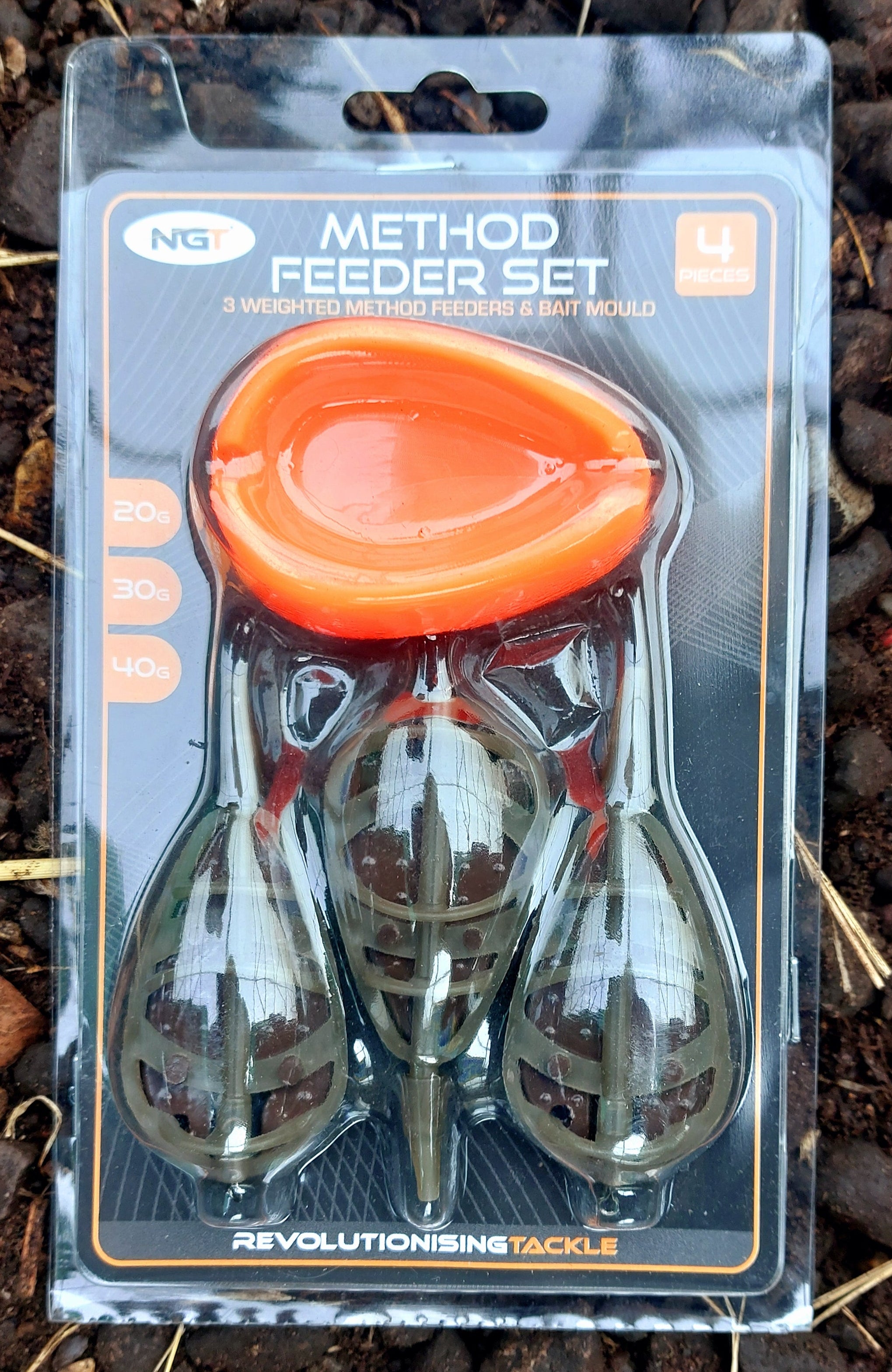 NGT Method Feeder Set & Mould | 3 Inline Weights 20g 30g 40g | Carp Coarse Fishing