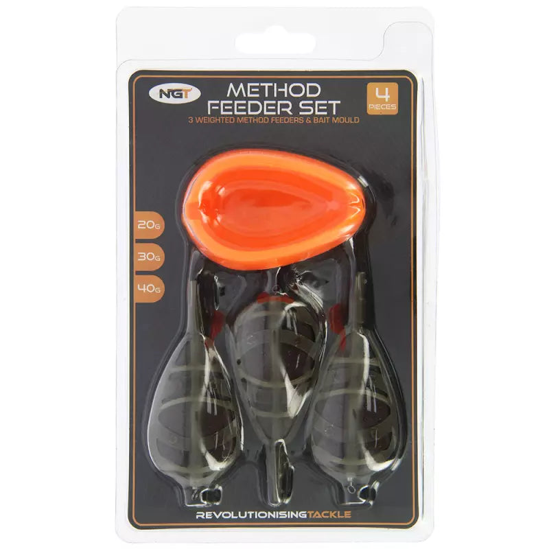 NGT 4-Piece Method Feeder Set inc Bait Mould