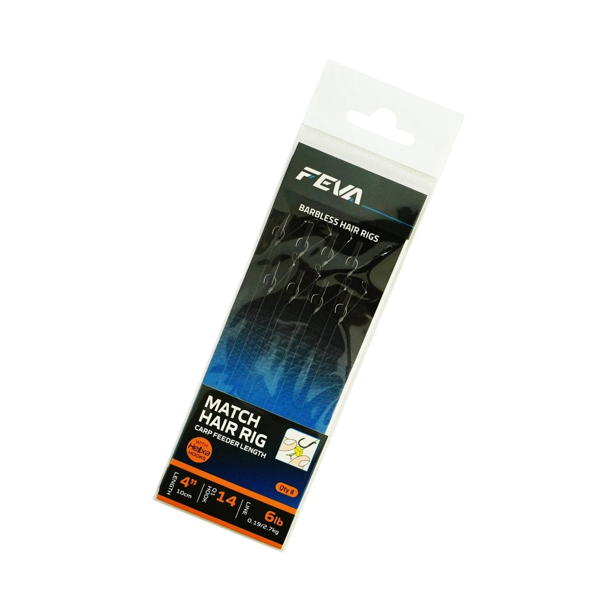 Feva Match Hair Rigs 4 inch Barbless Commercial Carp Feeder Method Wafter Hooks