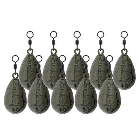 Saber Tackle Carp Fishing Leads - Pear, Flat Pear, Distance - Swivel & Inline