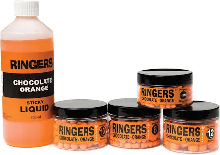 Ringers Chocolate Orange Bait Range Inc Popups, Boilies, Wafters, Glaze