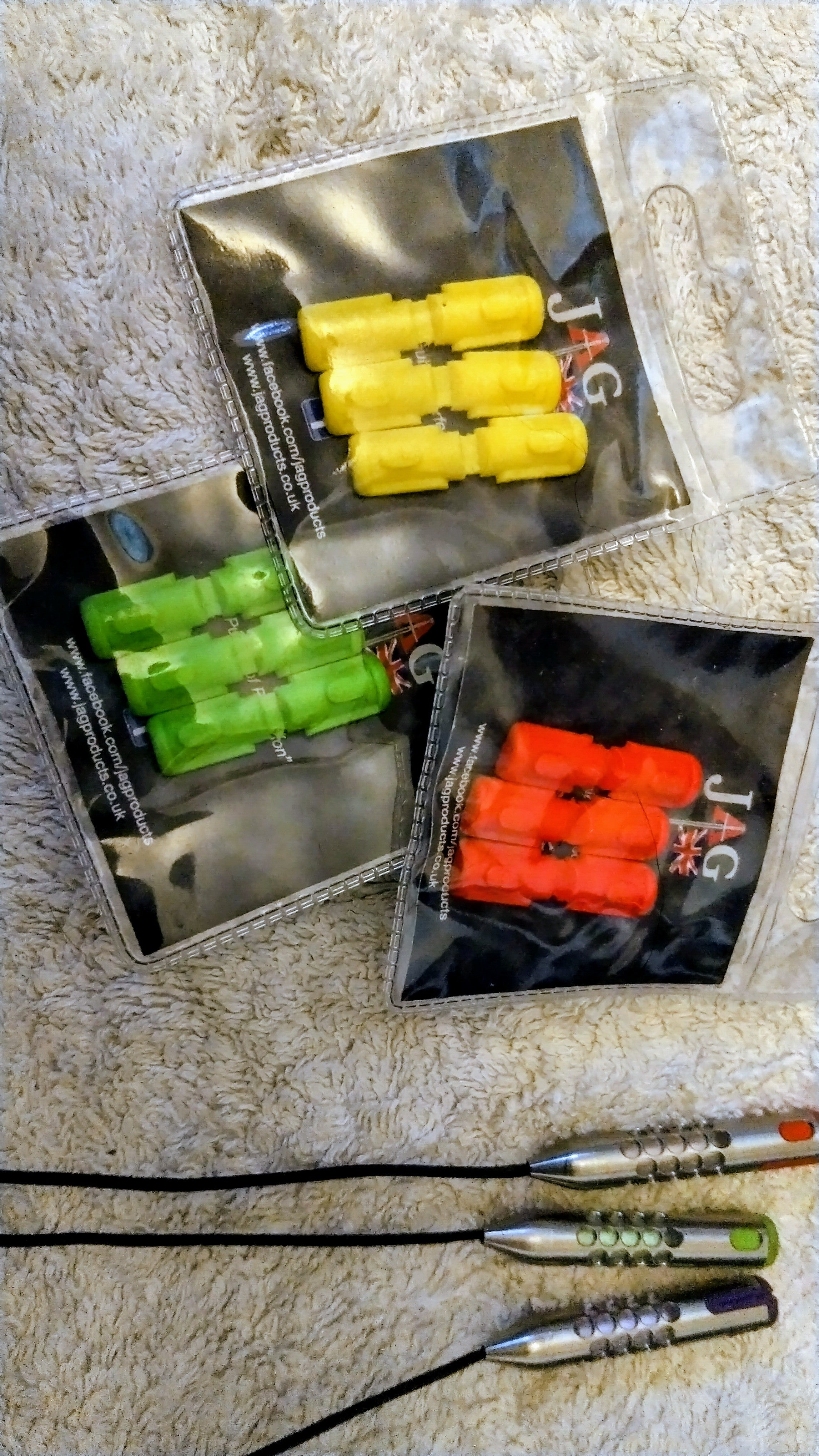 JAG Safe Line Indicator Set of 3 Bobbin Hangers Carp Fishing Tackle Accessories