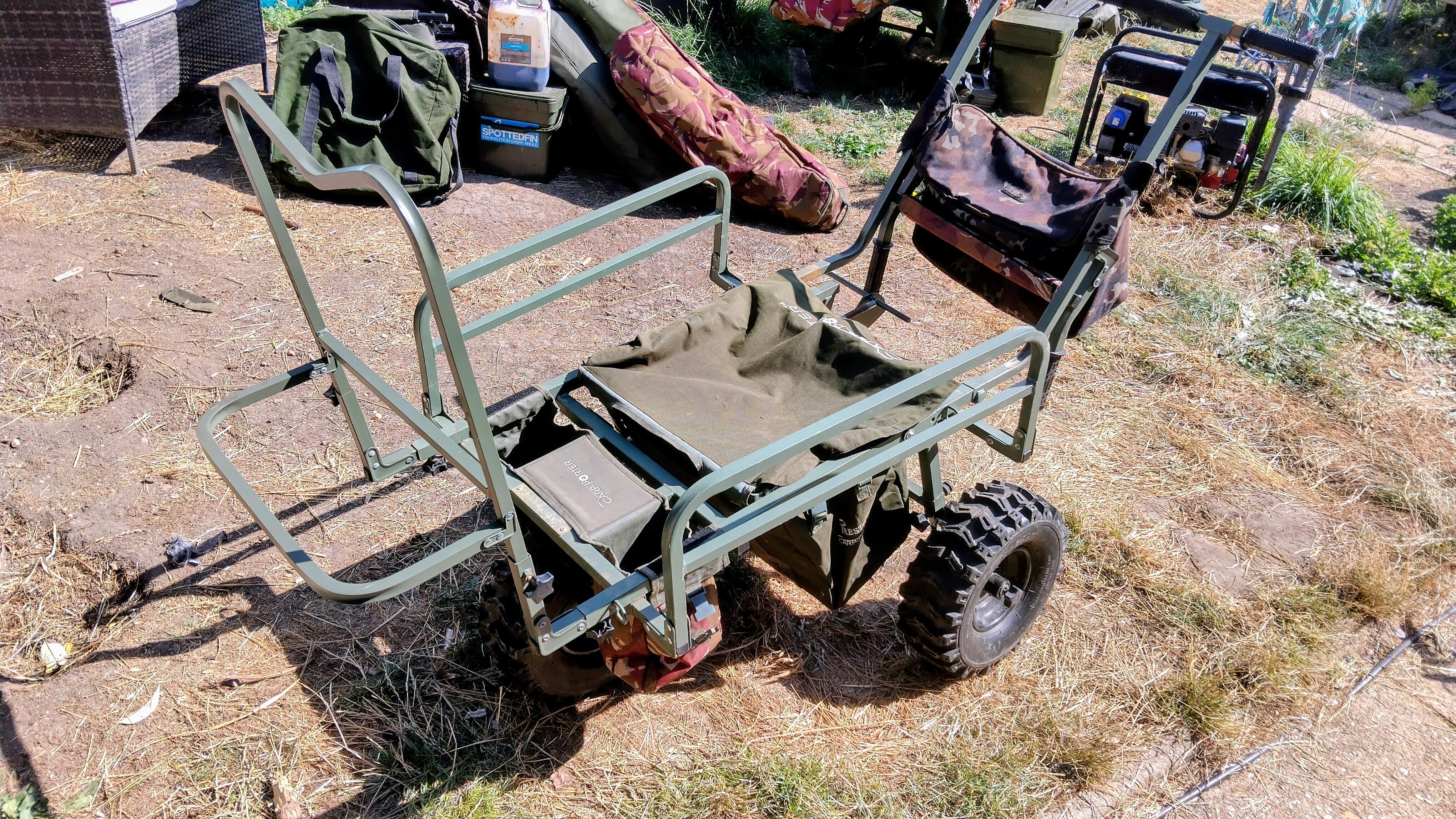 Carp Porter Big Boy TriPorter 3 Wheel Fishing Barrow Carp Tackle + Bags Cover