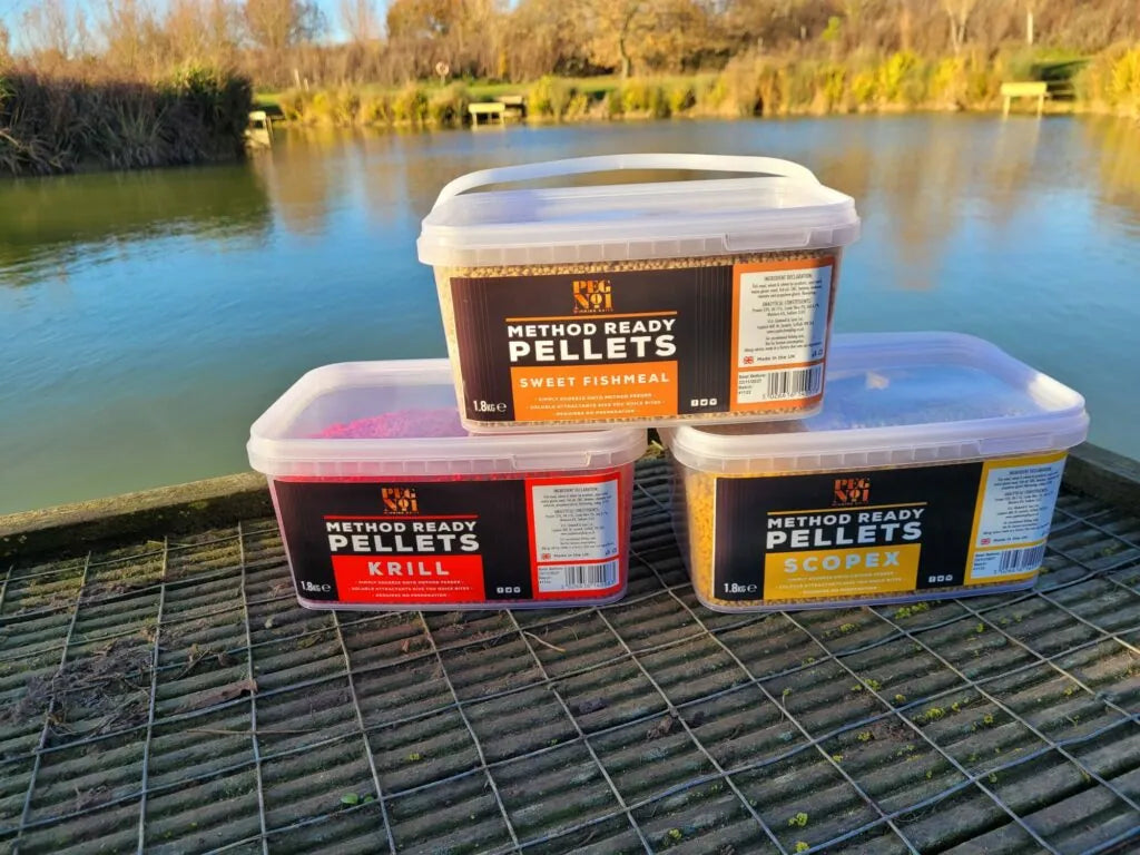 Peg No.1 Method Ready Pellets - 1.8kg Bags - Krill, Scopex