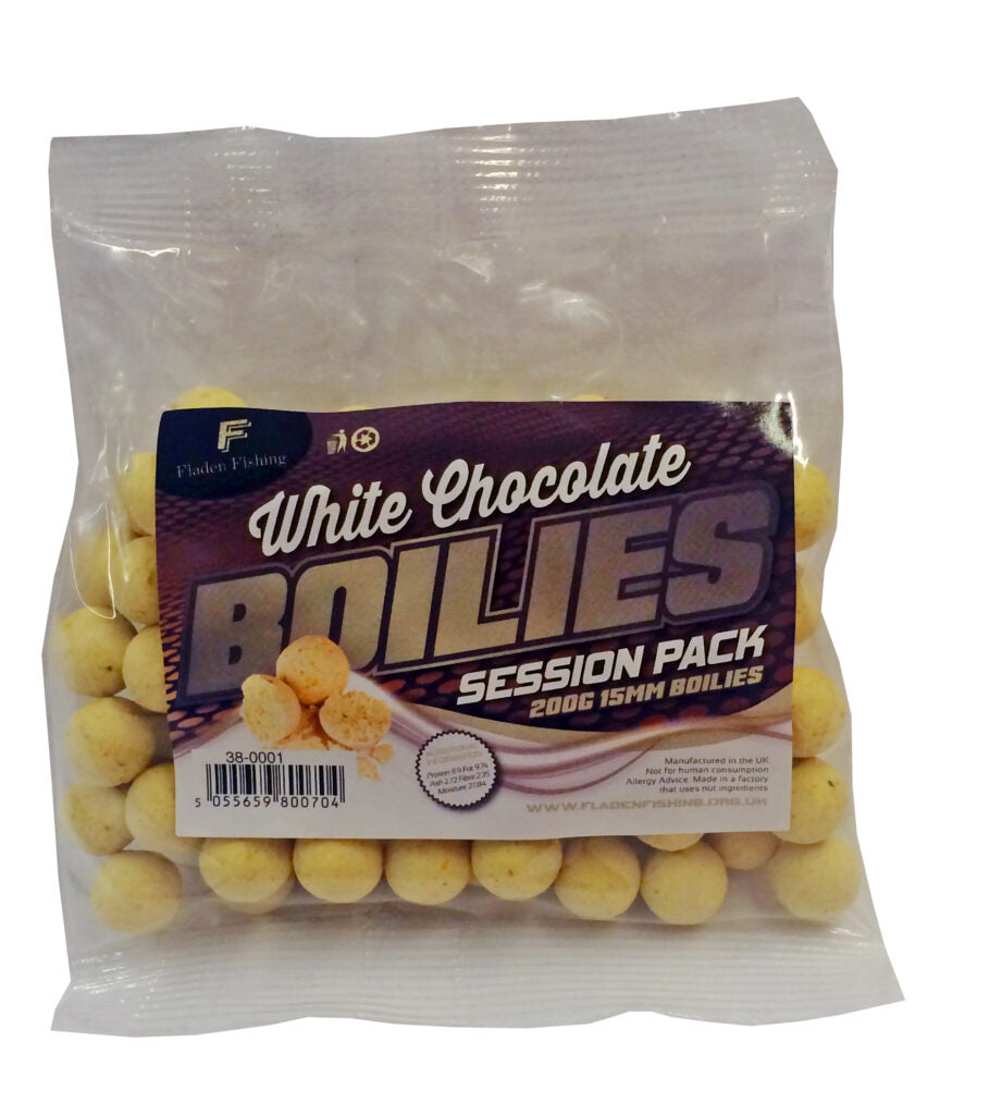 Carp Fishing Boilies - 15mm Session Pack - Choose from White Choc, Banana Coconut, Monster Crab