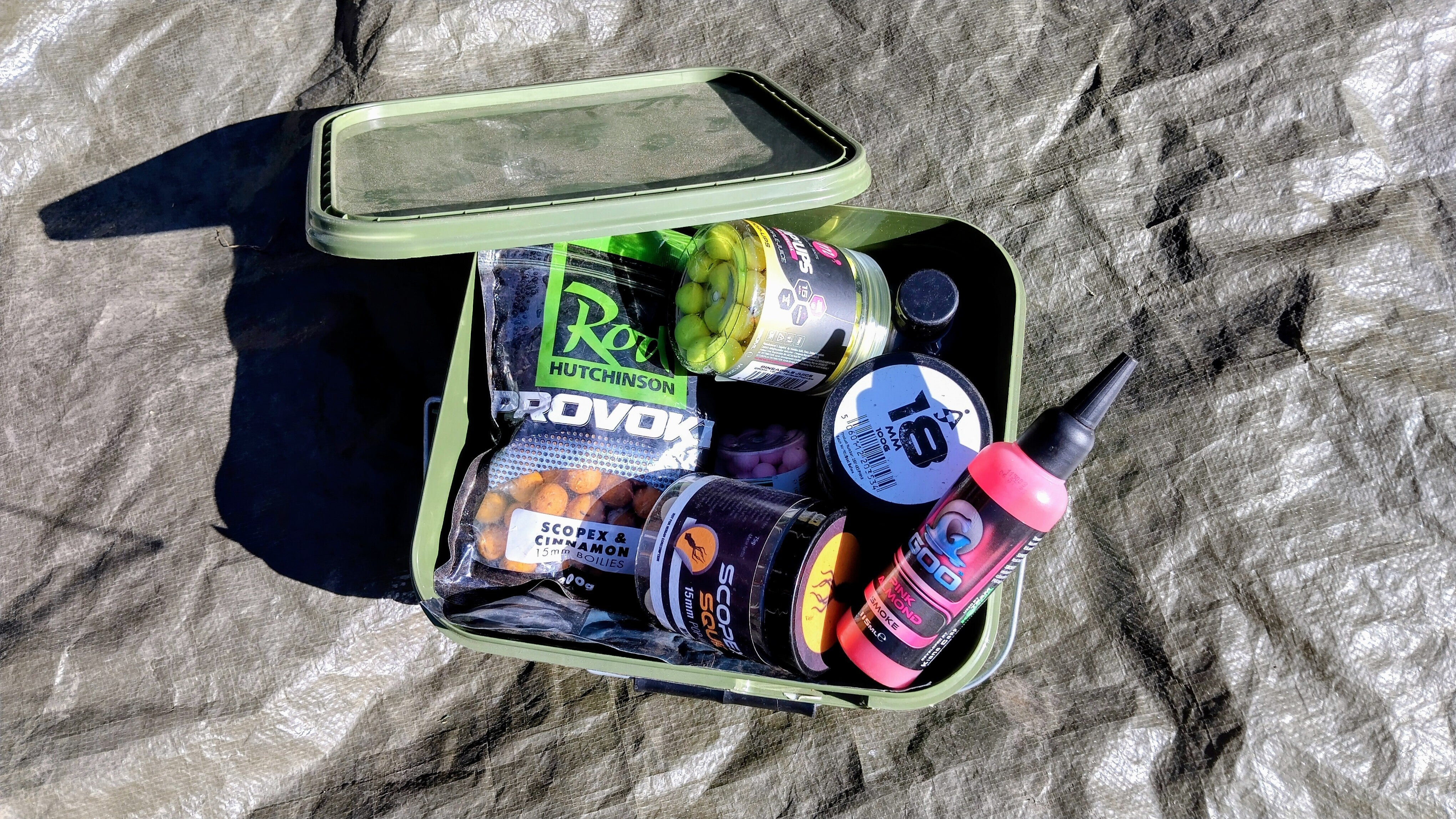Job Lot Carp Specimen Fishing Baits - Mixed Brands, Pop-Ups, Liquids, Bucket