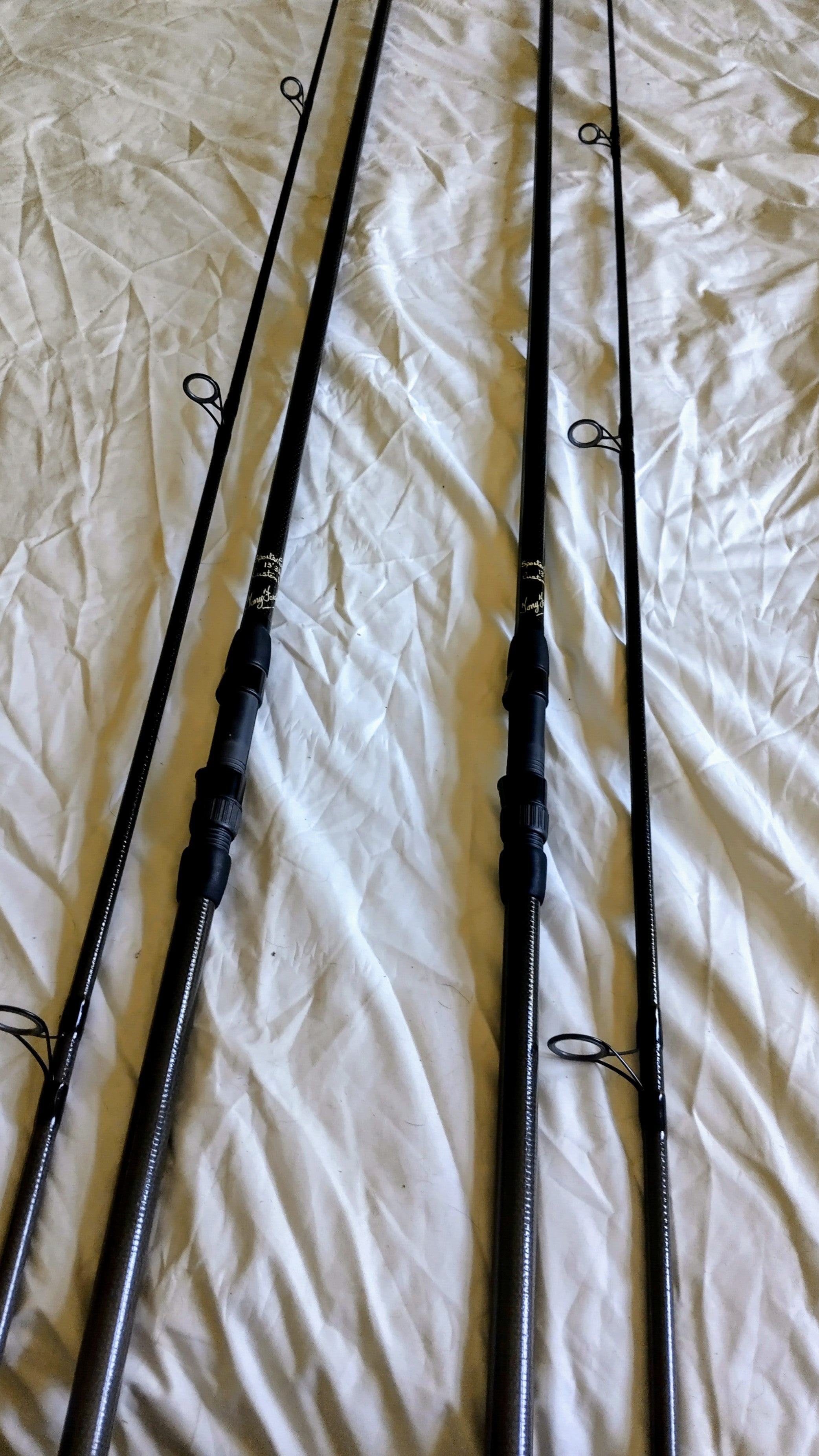 PAIR Vintage Sportex Carbon Kevlar 13ft 3lb Carp Rods Tony Fordham Traditional Fishing