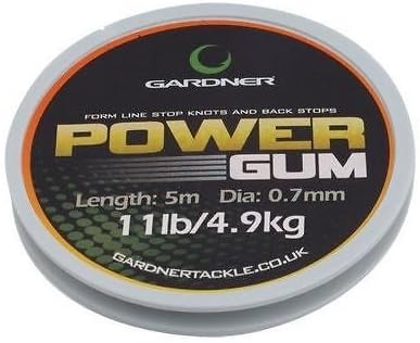 Gardner Power Gum Clear 5m - 7lb or 11lb - Line Friendly Stop Knots & Shock Absorber