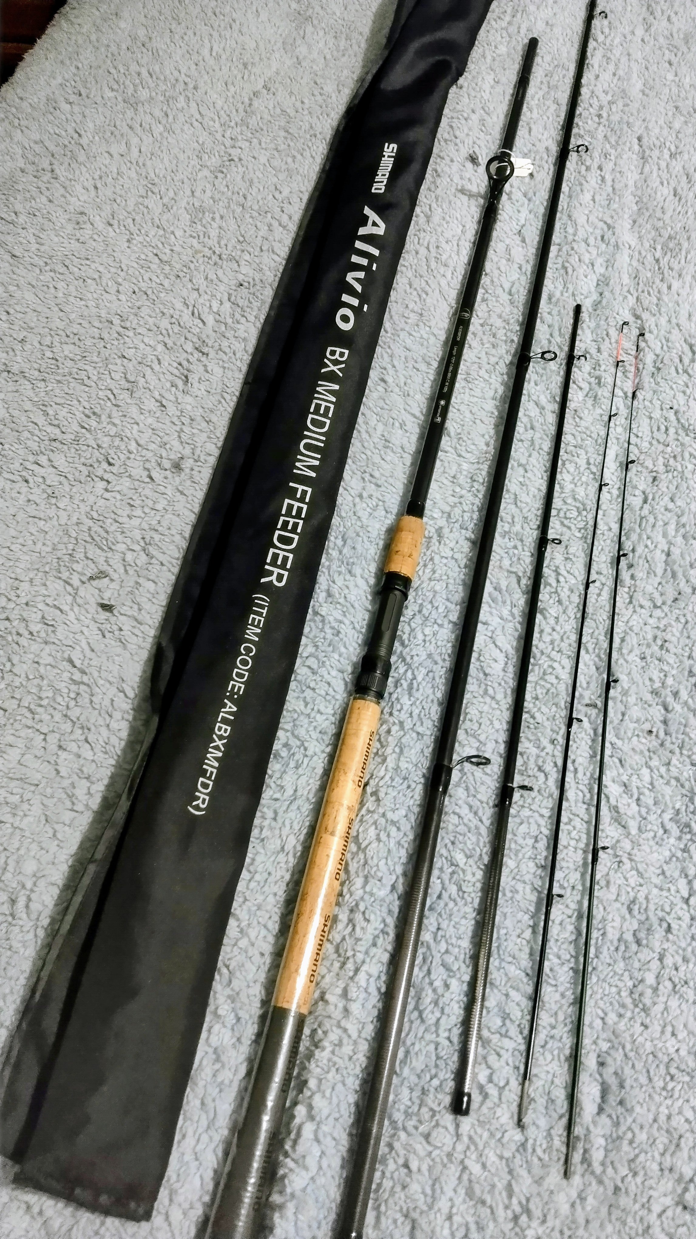 Shimano Alivio BX 12ft Medium Feeder Rod | 2 Tips (3oz Carbon) | Excellent Cond