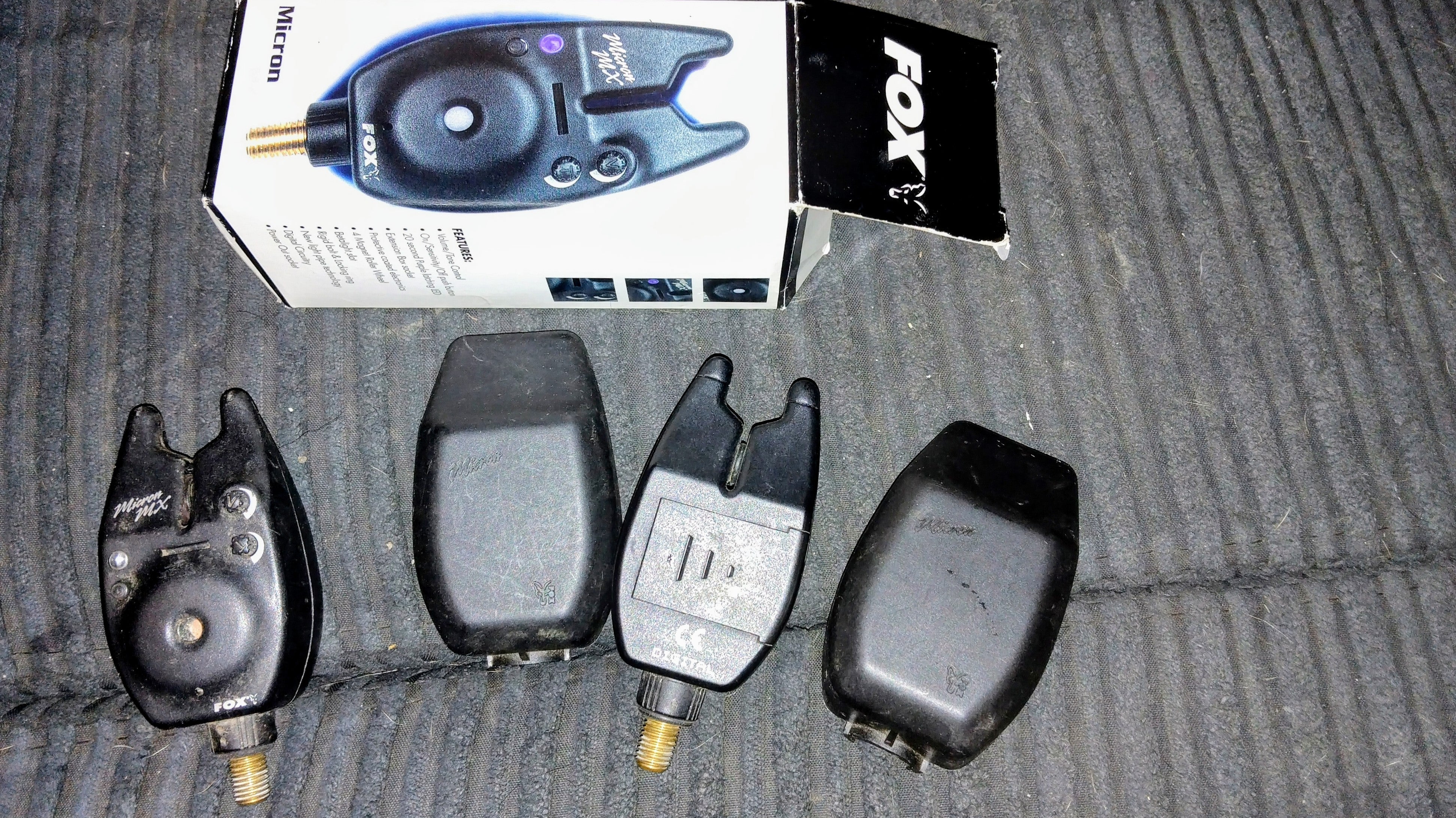 2 x Fox Micron MX Bite Alarms - Excellent Condition - Includes Hard Cases