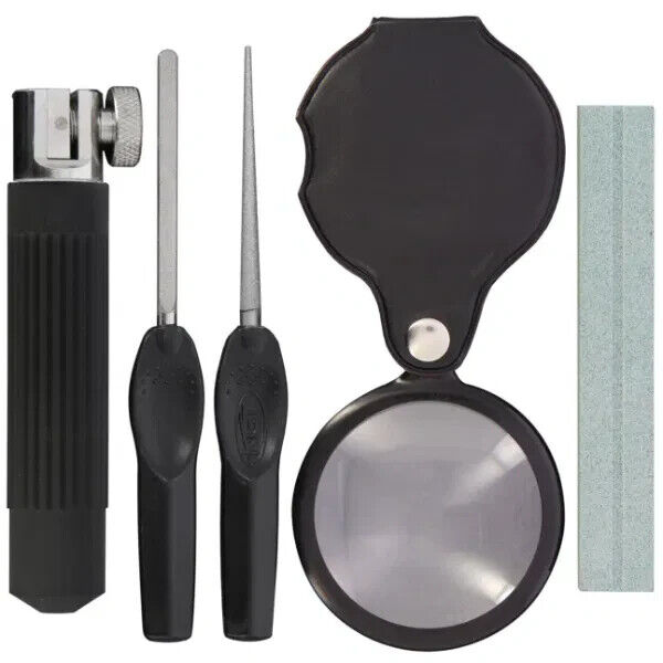 NGT Hook Sharpening Kit File Vice Tool Clamp Magnifying Glass Sharpener Stone