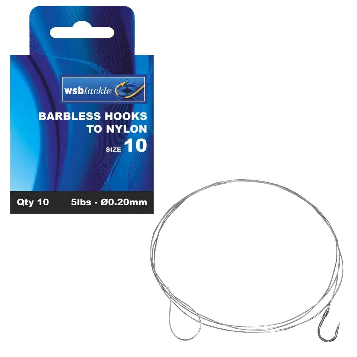 Barbless hooks to nylon - All sizes - Strong, sharp & unbeatable value