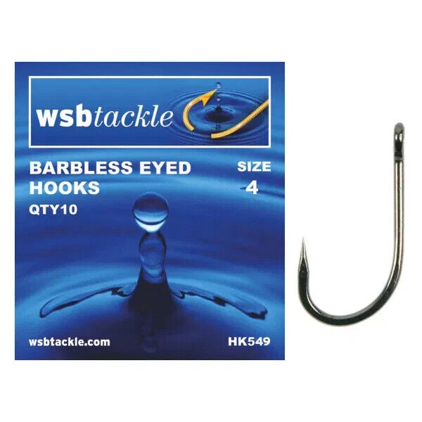 Barbless eyed specimen / coarse fishing hooks - Full range - Incredible value
