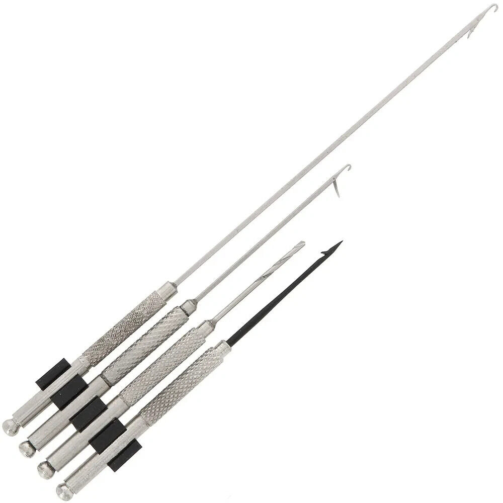Carp Fishing stainless steel 4Pc baiting needle and boilie bait drill set