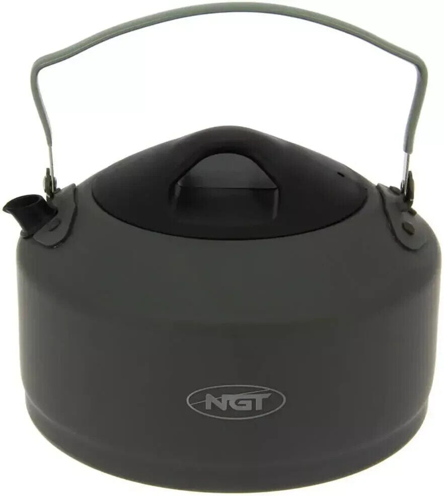 NGT carp / coarse fishing camping kettle - 1.1 Litre - Gun Metal light aluminium