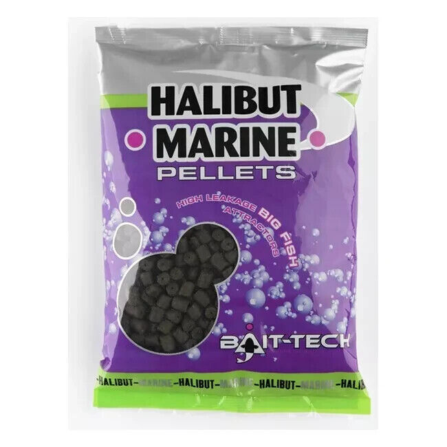 Bait Tech Halibut Marine Pre-Drilled Pellets -8, 14 Or 20mm -700g Bags